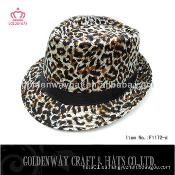 Little Girls Moda barato leopardo fedora sombrero